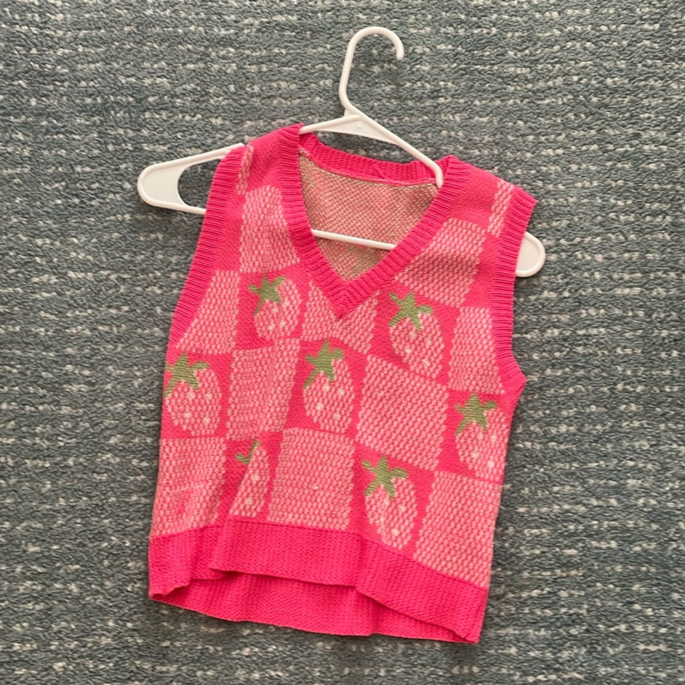 Strawberry sweater vest